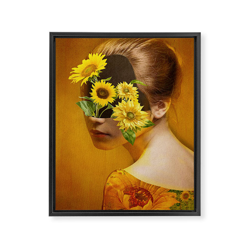 Sunflower Lady Framed Canvas Print Gallery Image 6
