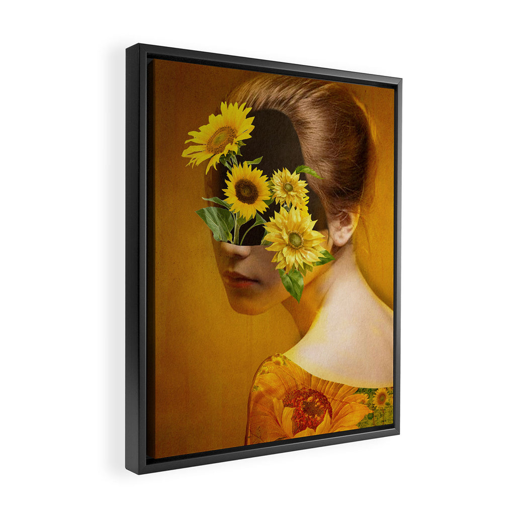Sunflower Lady Framed Canvas Print Gallery Image 2