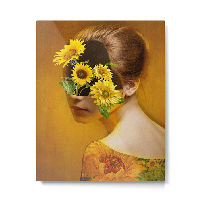 Sunflower Lady Metal Print Gallery Image 1