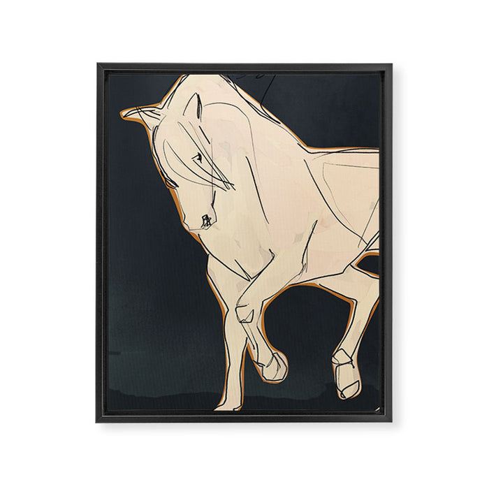 White Horse 2 Framed Canvas Print Gallery Image 1
