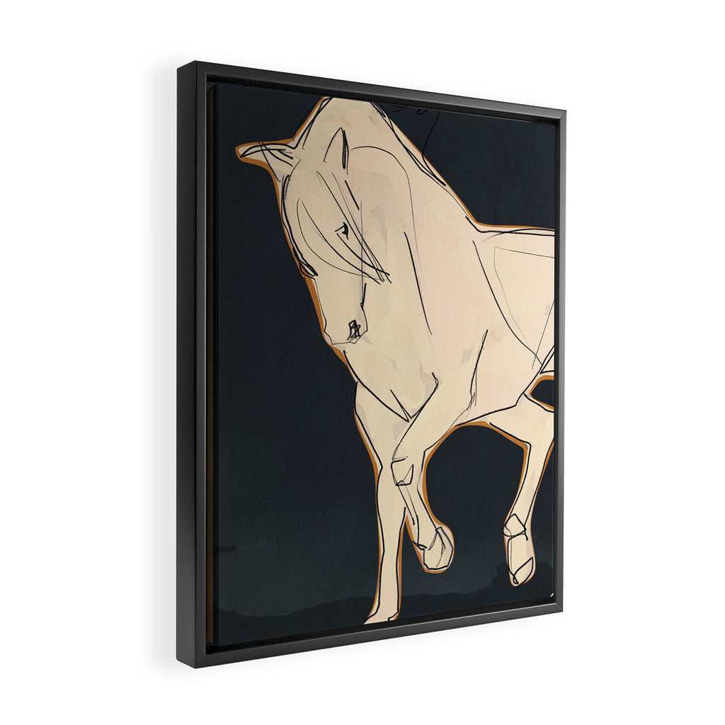 White Horse 2 Framed Canvas Print Gallery Image 2