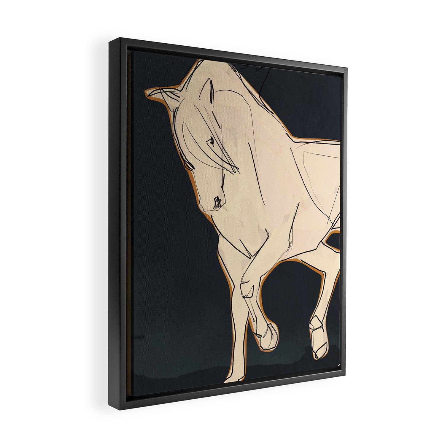 White Horse 2 Framed Canvas Print Gallery Image 2