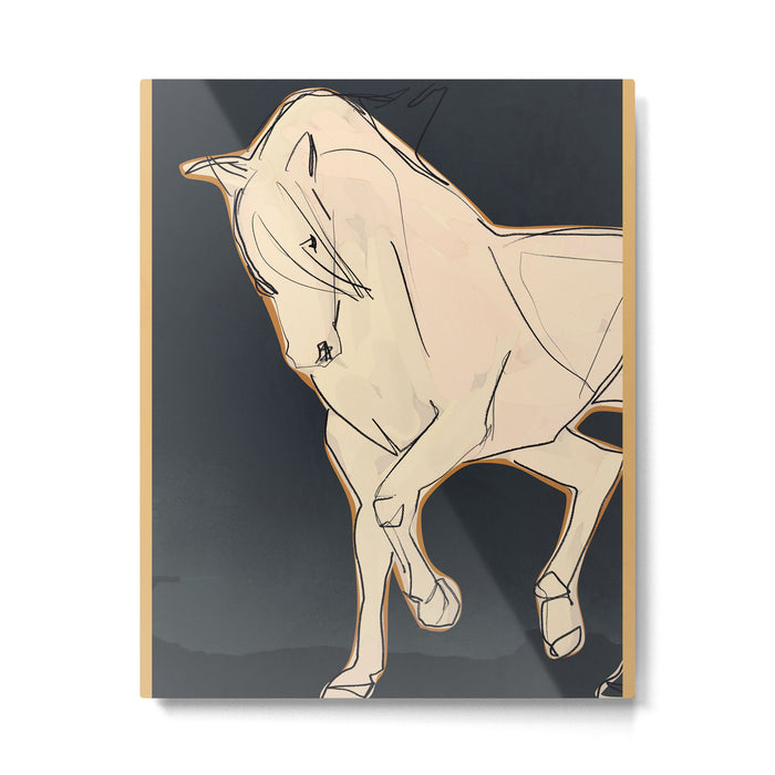 White Horse 2 Metal Print Gallery Image 1