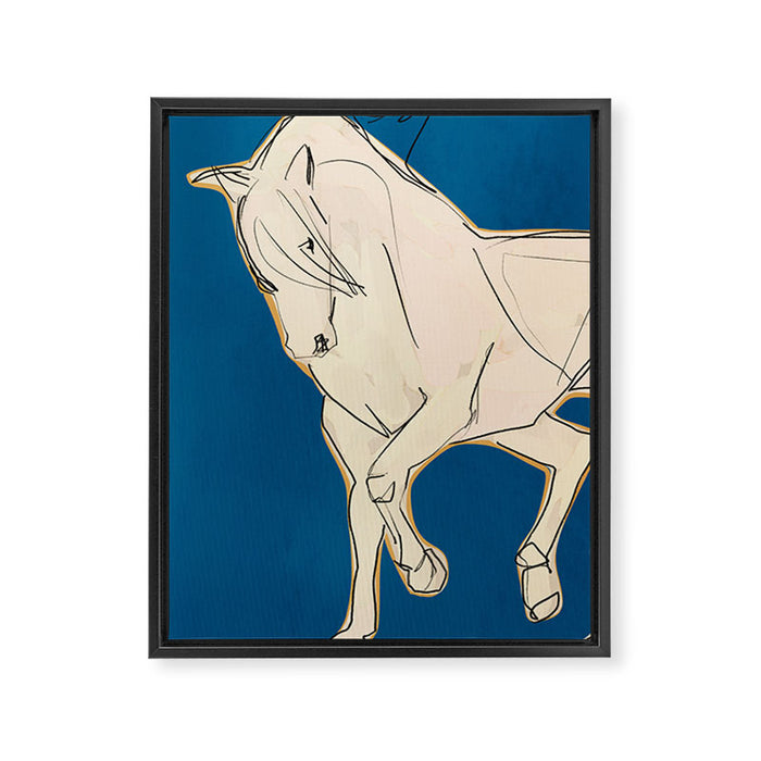 White Horse 5 Framed Canvas Print Gallery Image 1