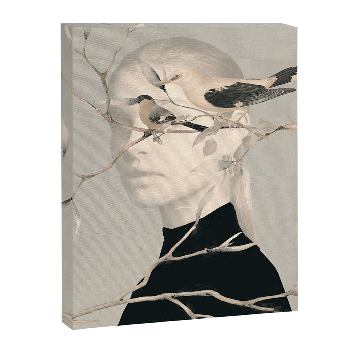 Woman and Birds 2 Canvas Print Gallery Image 1