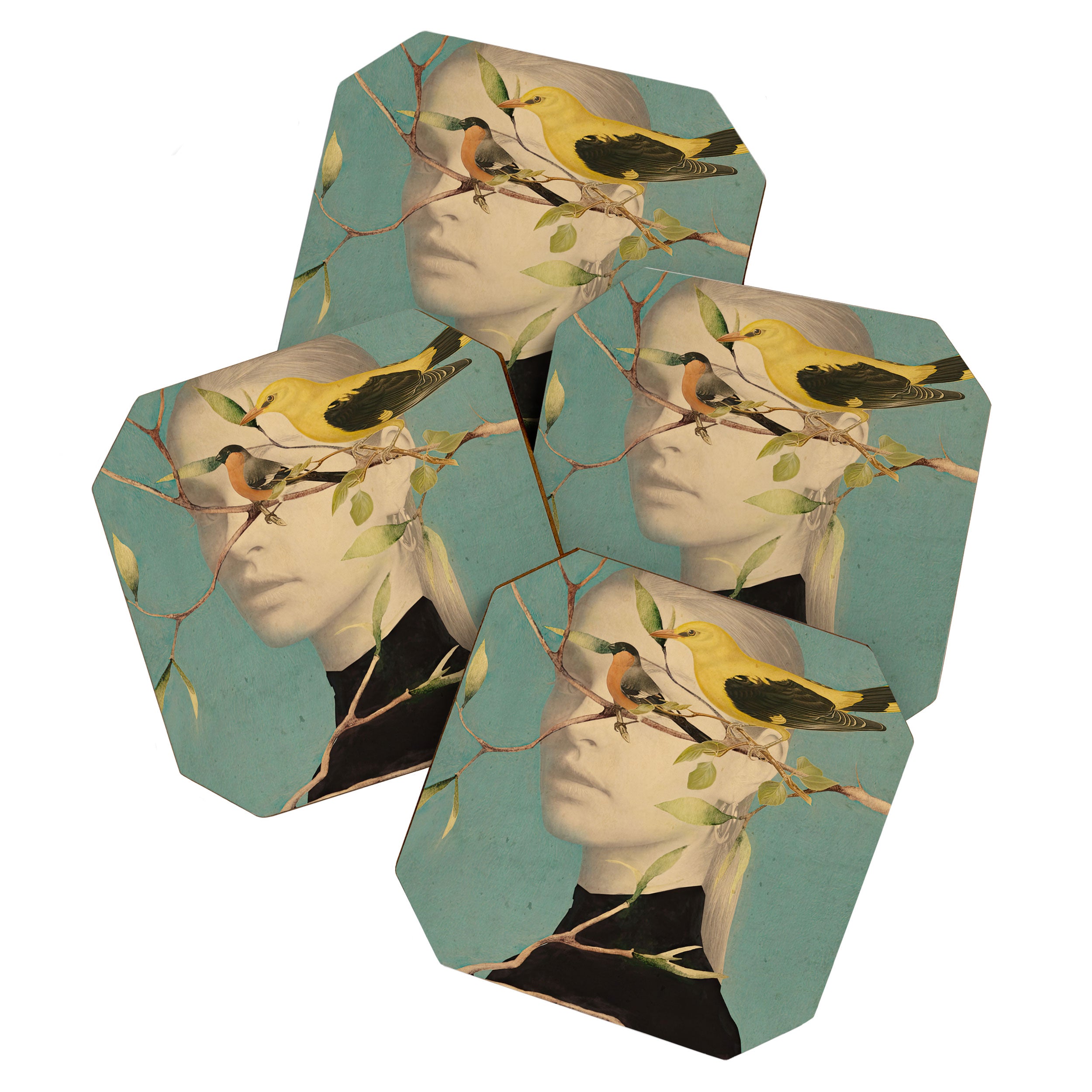 Woman and Birds Coaster Gallery Image 1