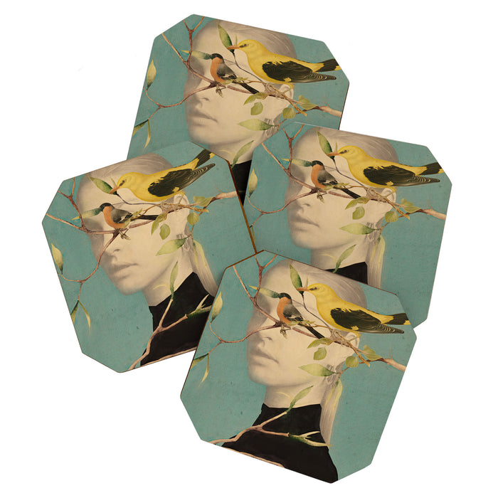 Woman and Birds Coaster Gallery Image 1