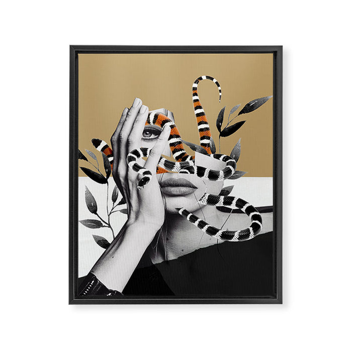 Woman and snakes Framed Canvas Print Gallery Image 1