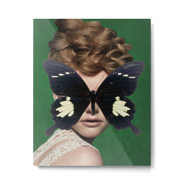 Woman Butterfly 3 Metal Print Gallery Image 1