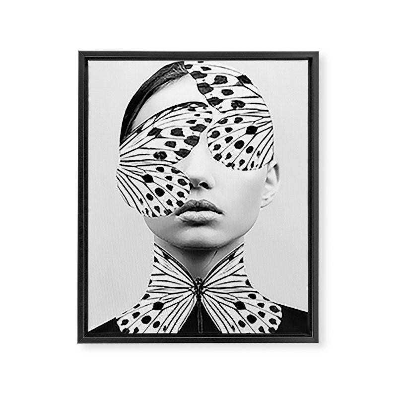 Woman Butterfly Framed Canvas Print Gallery Image 8