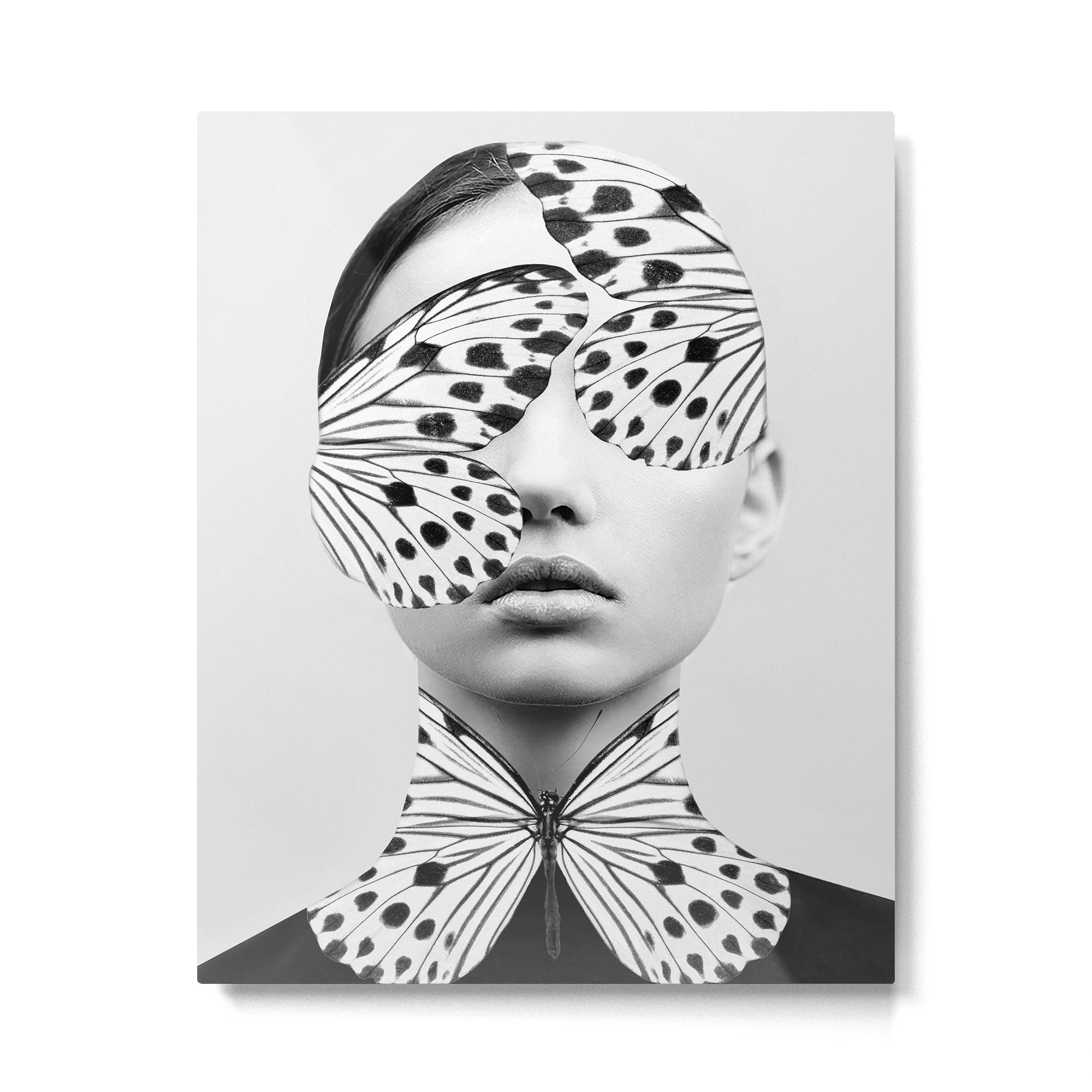 Woman Butterfly Metal Print Gallery Image 6
