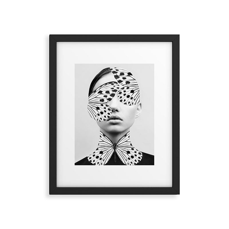 Woman Butterfly Framed Art Print Gallery Image 4