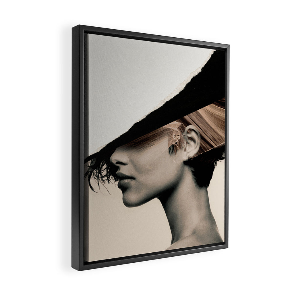 woman / collage portrait Framed Canvas Print Gallery Image 2
