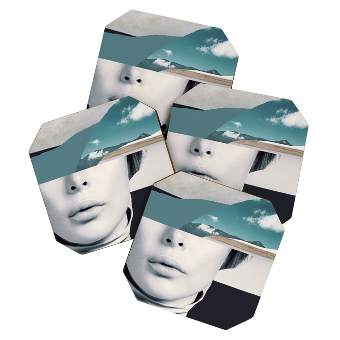 woman portrait /collage 3 Coaster Gallery Image 1