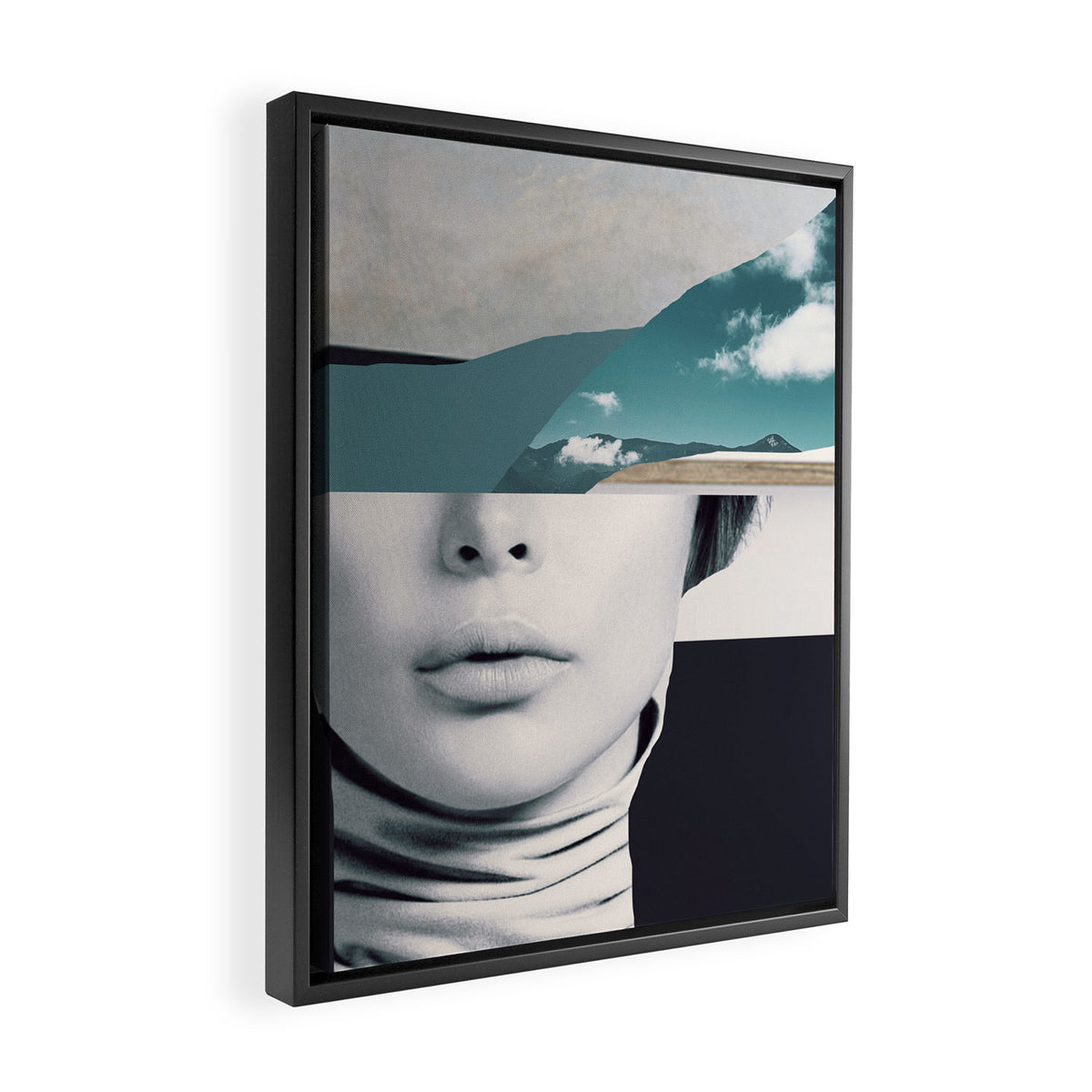 woman portrait /collage 3 Framed Canvas Print Gallery Image 2