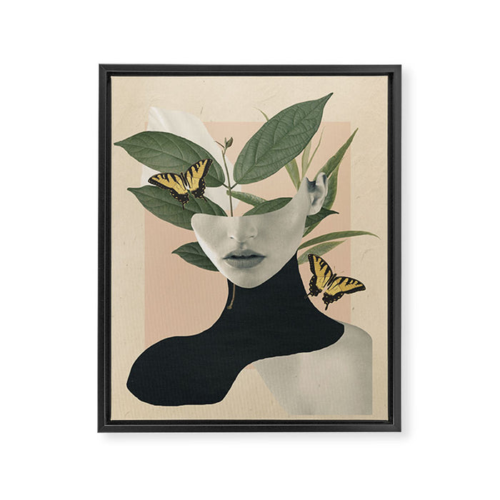 woman portrait /collage2 Framed Canvas Print Gallery Image 1