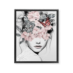 WOMAN WITH FLOWERS 10 Framed Canvas Print Gallery Image 6