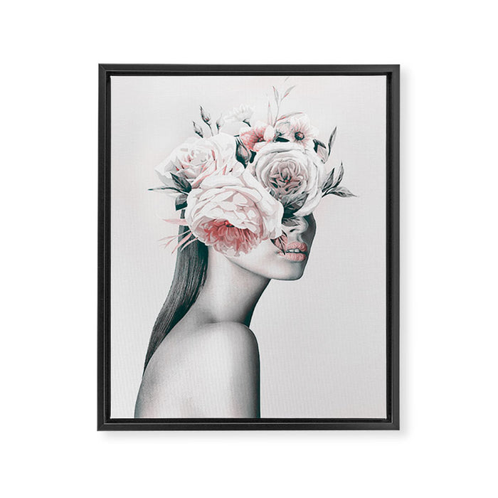 WOMAN WITH FLOWERS 11 Framed Canvas Print Gallery Image 1
