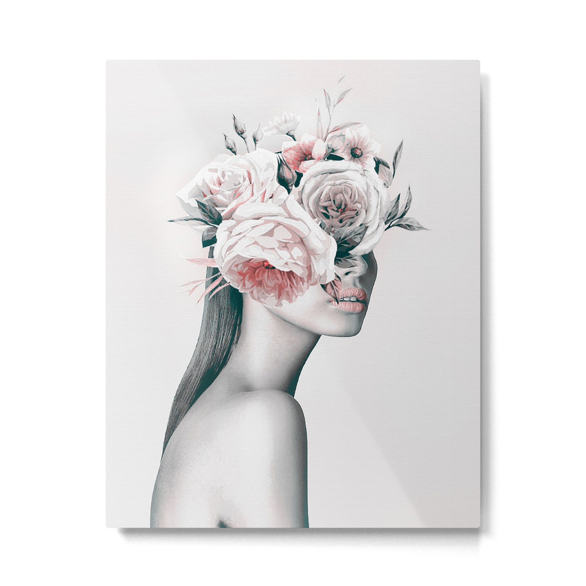 WOMAN WITH FLOWERS 11 Metal Print Gallery Image 4