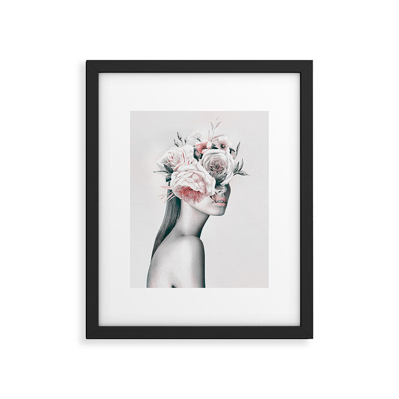 WOMAN WITH FLOWERS 11 Framed Art Print Gallery Image 4