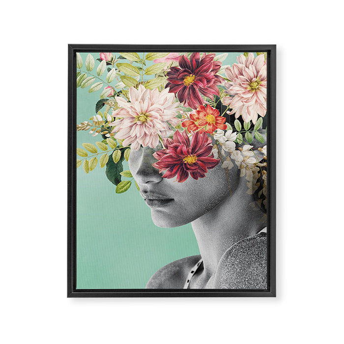 WOMAN WITH FLOWERS 12 Framed Canvas Print Gallery Image 1
