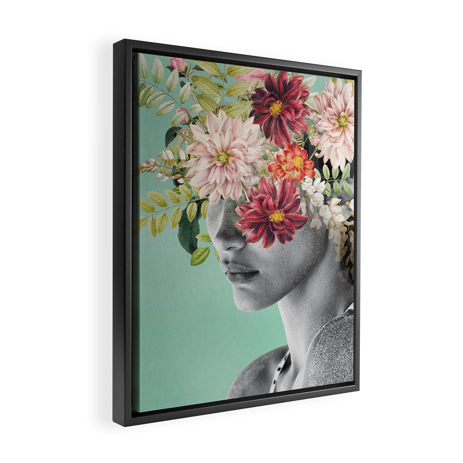 WOMAN WITH FLOWERS 12 Framed Canvas Print Gallery Image 2