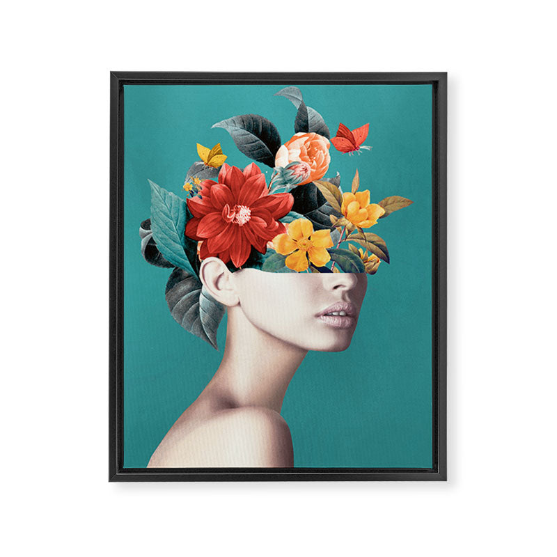 woman with flowers 16 Framed Canvas Print Gallery Image 6