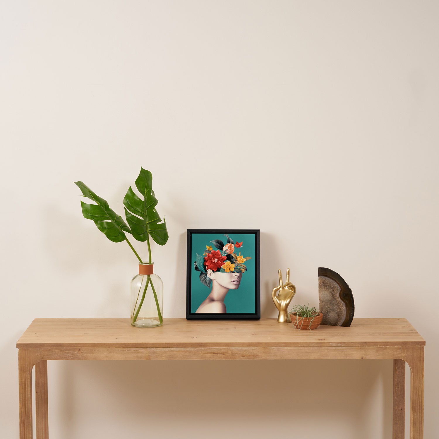 woman with flowers 16 Framed Canvas Print Gallery Image 4