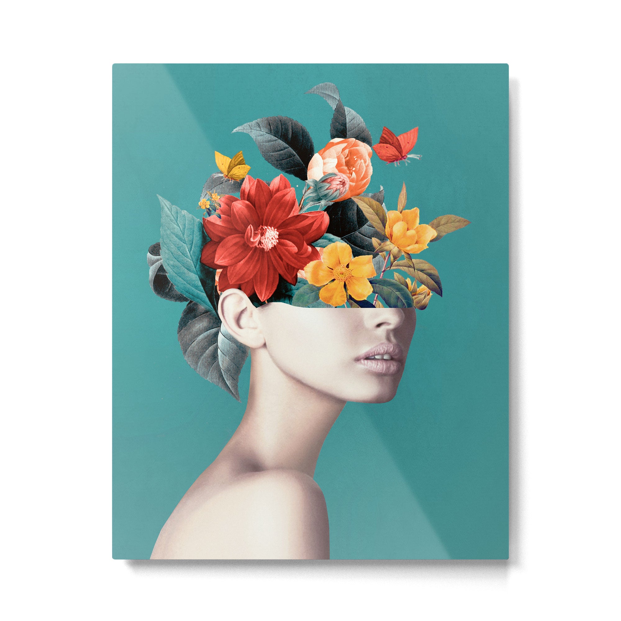 woman with flowers 16 Metal Print Gallery Image 4