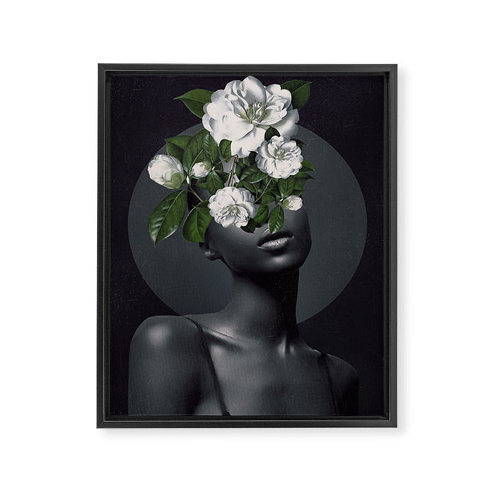 WOMAN WITH FLOWERS 17 Framed Canvas Print Gallery Image 1