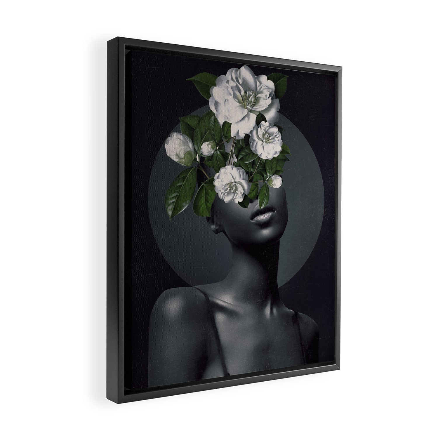 WOMAN WITH FLOWERS 17 Framed Canvas Print Gallery Image 2