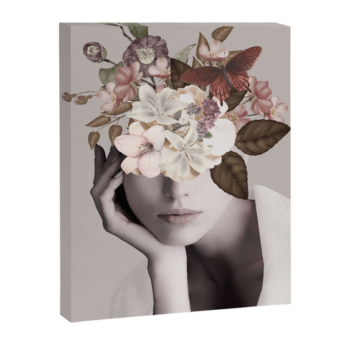 WOMAN WITH FLOWERS 19 Canvas Print Gallery Image 1
