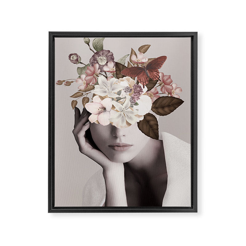 WOMAN WITH FLOWERS 19 Framed Canvas Print Gallery Image 6