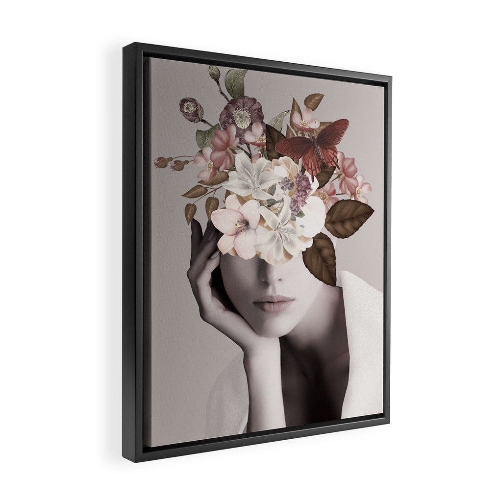WOMAN WITH FLOWERS 19 Framed Canvas Print Gallery Image 2