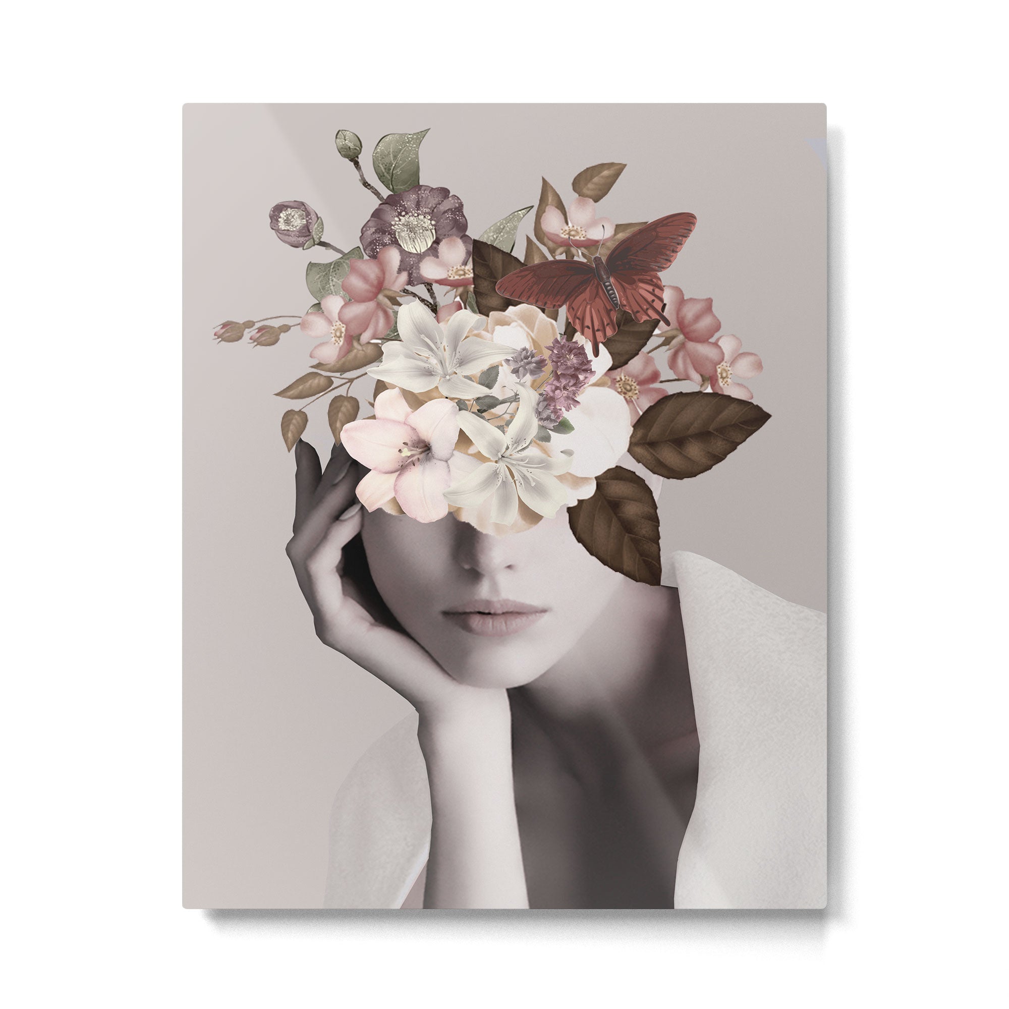 WOMAN WITH FLOWERS 19 Metal Print Gallery Image 4