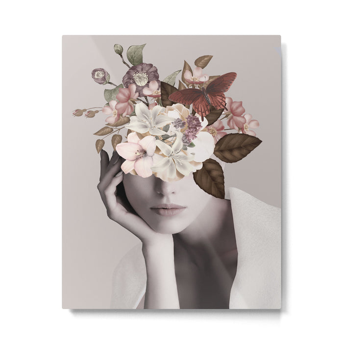 WOMAN WITH FLOWERS 19 Metal Print Gallery Image 1