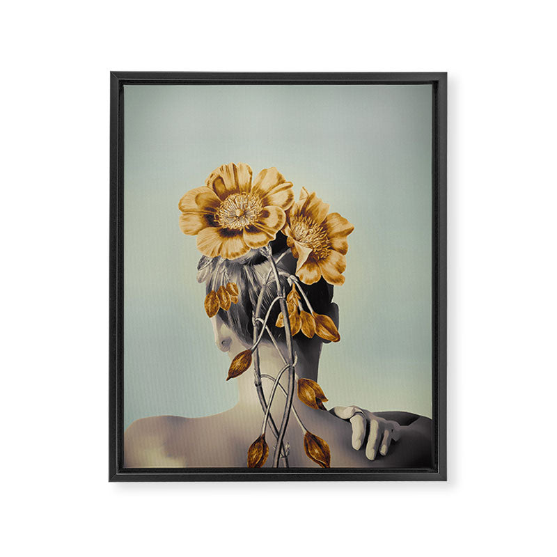 WOMAN WITH FLOWERS 2 Framed Canvas Print Gallery Image 6