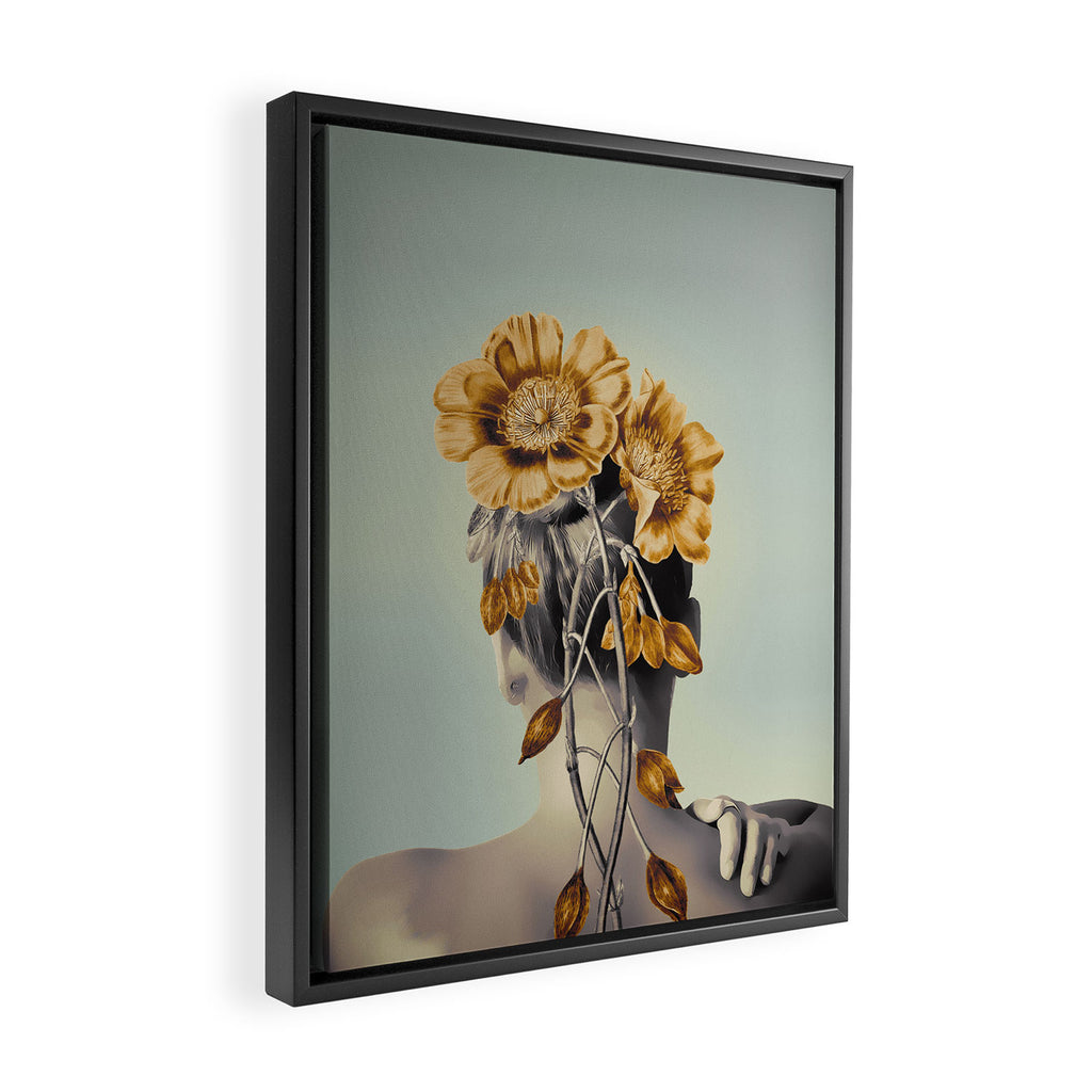WOMAN WITH FLOWERS 2 Framed Canvas Print Gallery Image 2