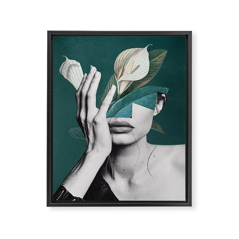 WOMAN WITH FLOWERS 22 Framed Canvas Print Gallery Image 6