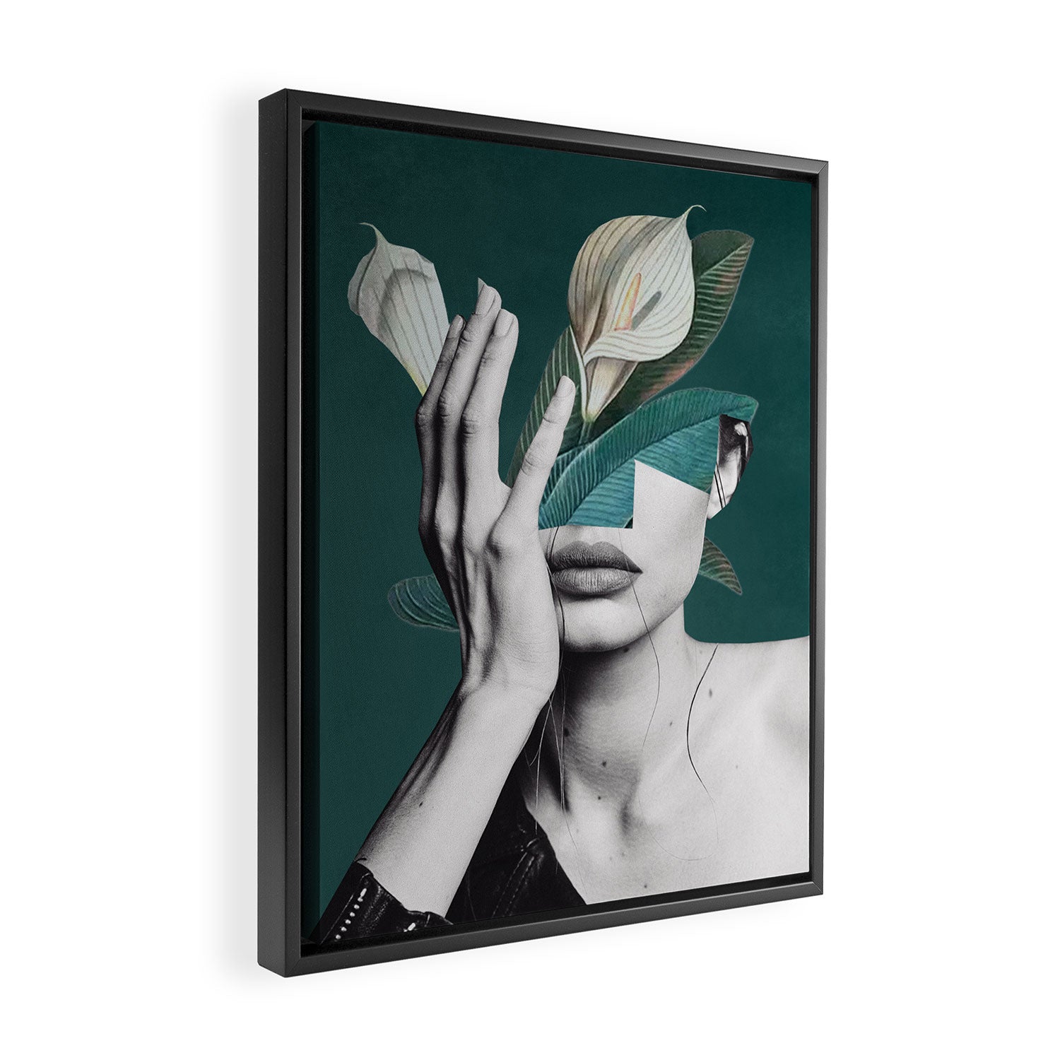 WOMAN WITH FLOWERS 22 Framed Canvas Print Gallery Image 2