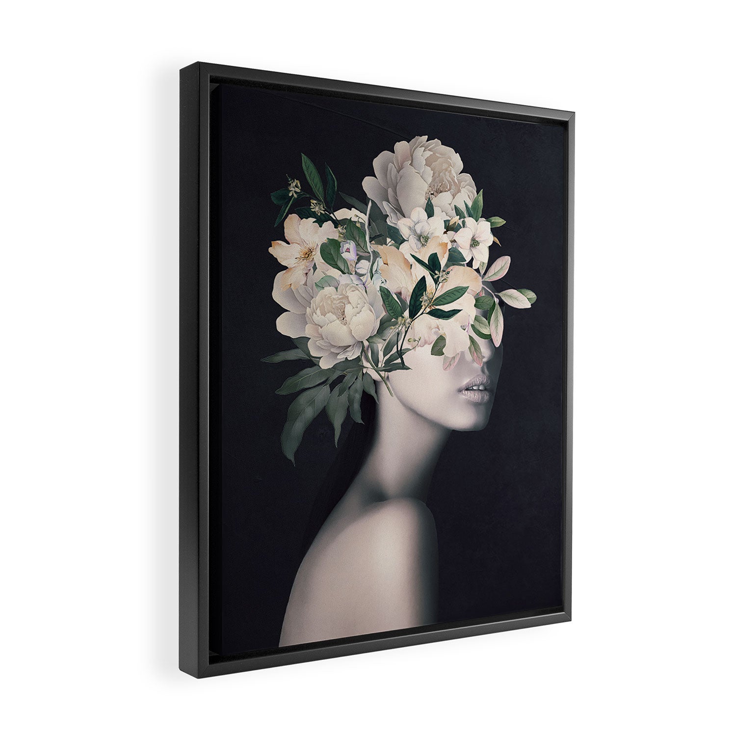 WOMAN WITH FLOWERS 23 Framed Canvas Print Gallery Image 2