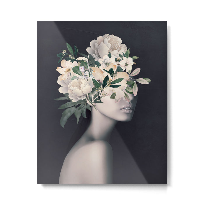 WOMAN WITH FLOWERS 23 Metal Print Gallery Image 1