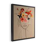 WOMAN WITH FLOWERS 7 Line Art  Framed Canvas Print Gallery Image 2