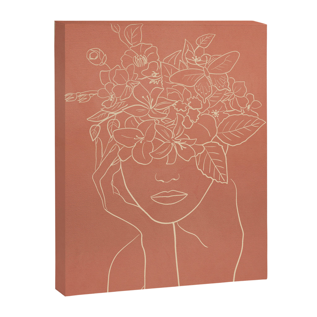 WOMAN WITH FLOWERS 7 Line Art 2 Canvas Print Gallery Image 6