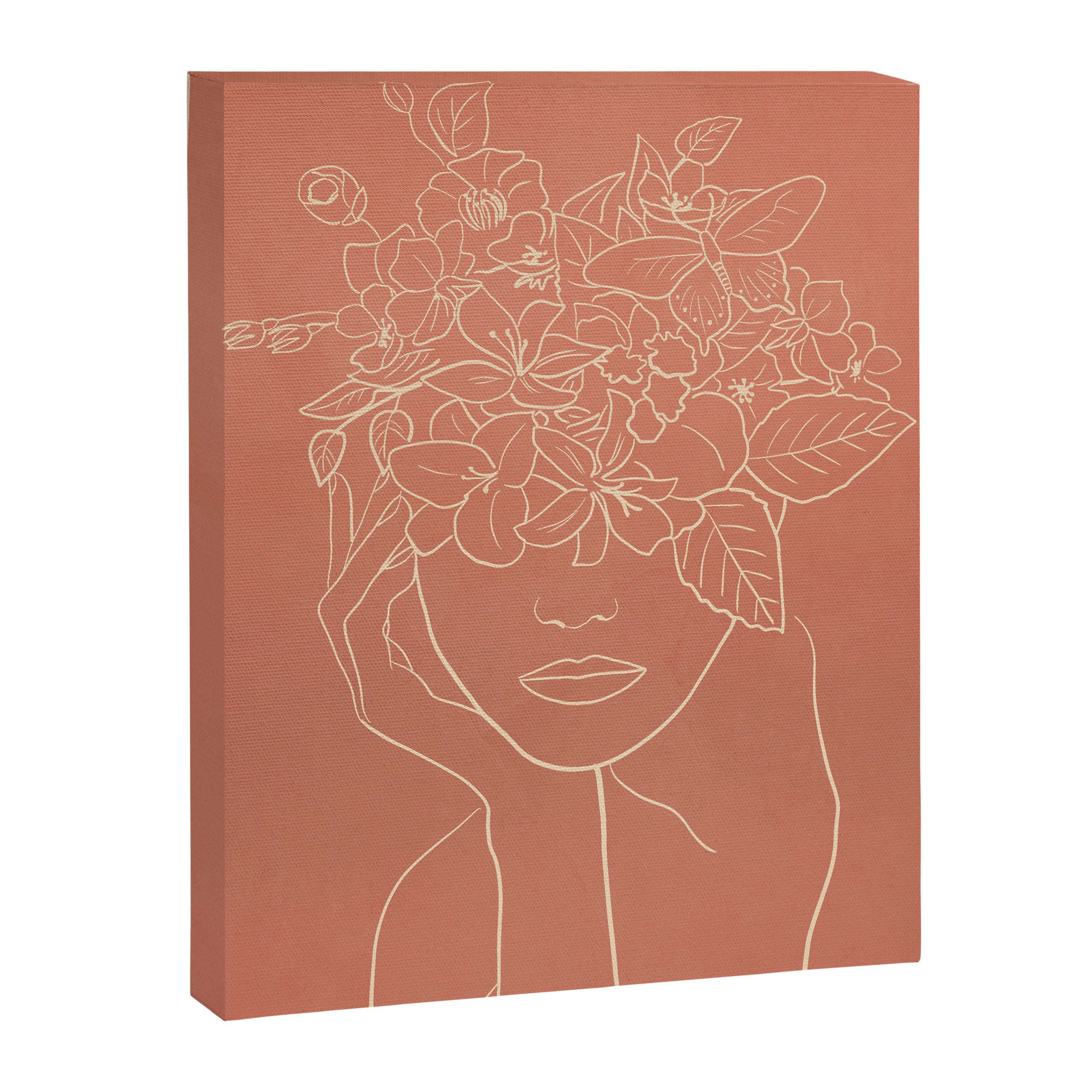 WOMAN WITH FLOWERS 7 Line Art 2 Canvas Print Gallery Image 6