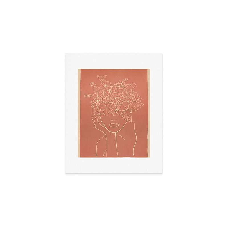 WOMAN WITH FLOWERS 7 Line Art 2 Art Print Gallery Image 1