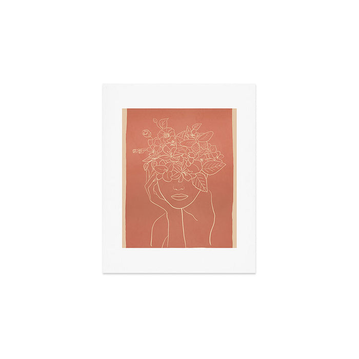 WOMAN WITH FLOWERS 7 Line Art 2 Art Print Gallery Image 1