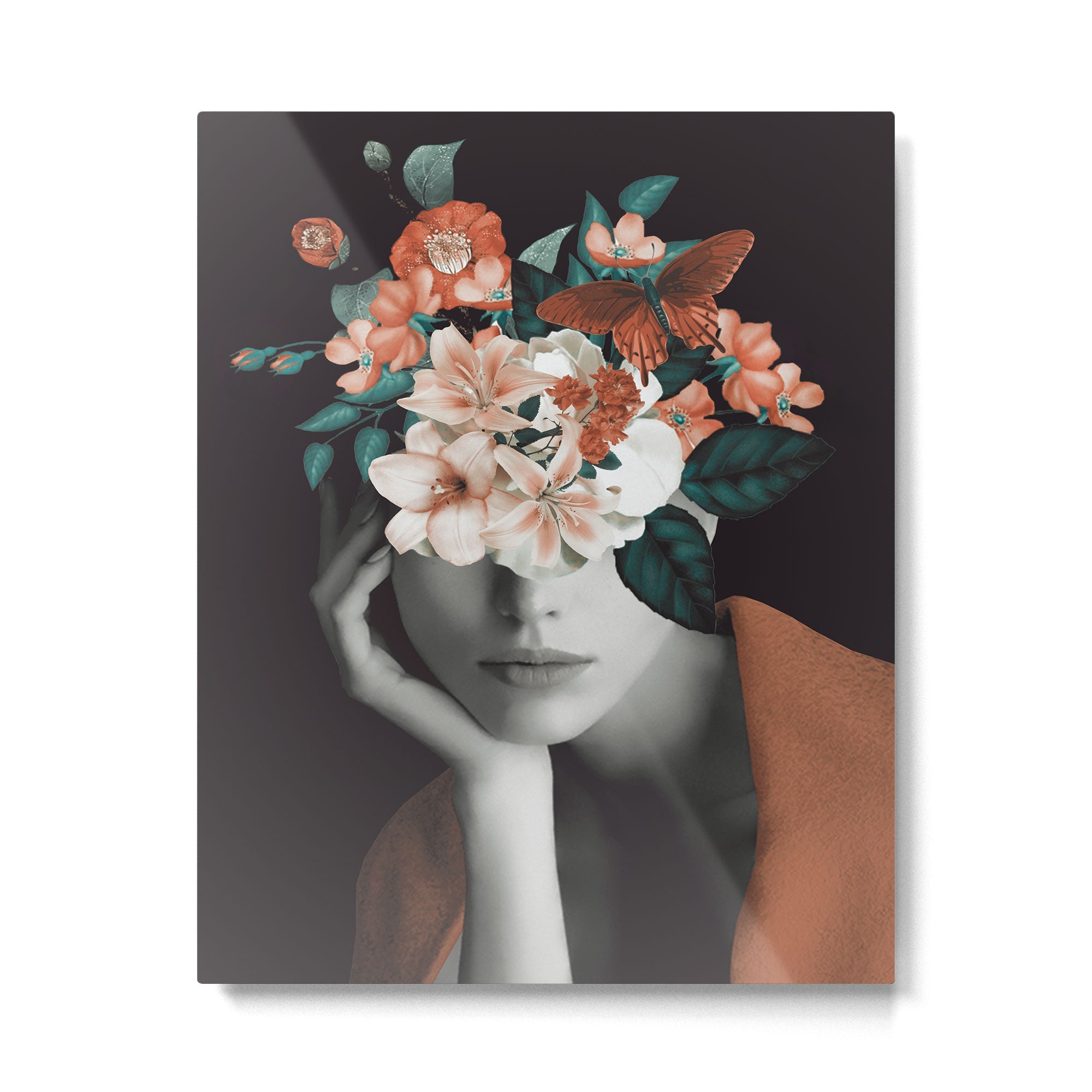 WOMAN WITH FLOWERS 7 Metal Print Gallery Image 4
