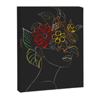 woman with flowers 8 Line Art Canvas Print Gallery Image 6