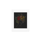 woman with flowers 8 Line Art Art Print Gallery Image 1